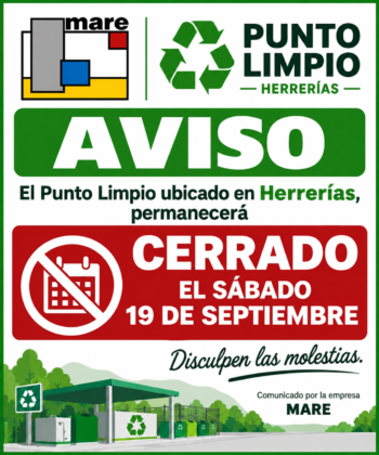 Sábado 19 de septiembre, Punto Limpio CERRADO