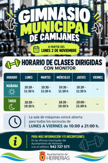 Horario Gimnasio Municipal de Camijanes